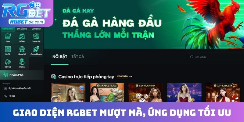 Giao diện RGBet mượt mà, ứng dụng tối ưu hiệu quả