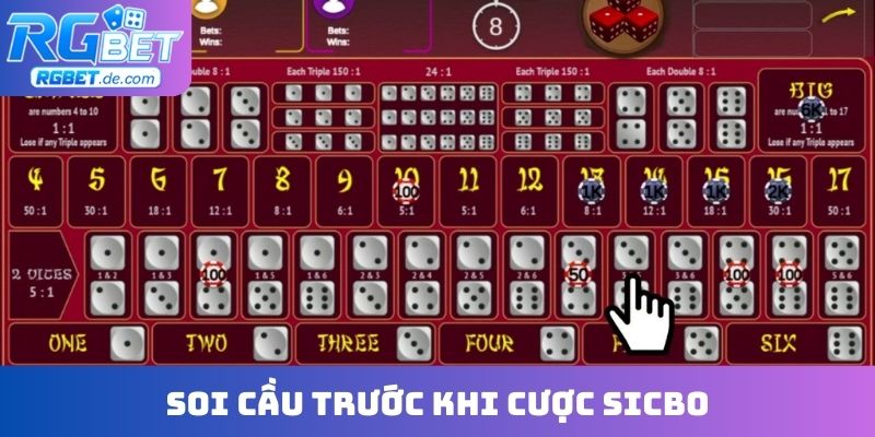 Soi cầu trước khi cược Sicbo